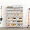 Rolling Bin Storage Rack with 24 Organizer Bins Steel Wire Shelf on Wheels
